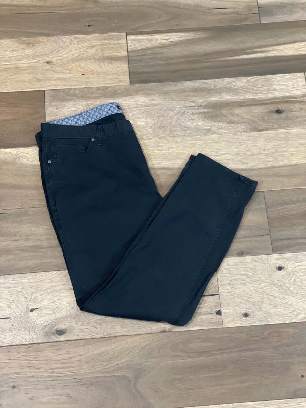 Michael Kors Parker Slim Fit Black Cotton Chino Pants Mens Size 36W x 30L